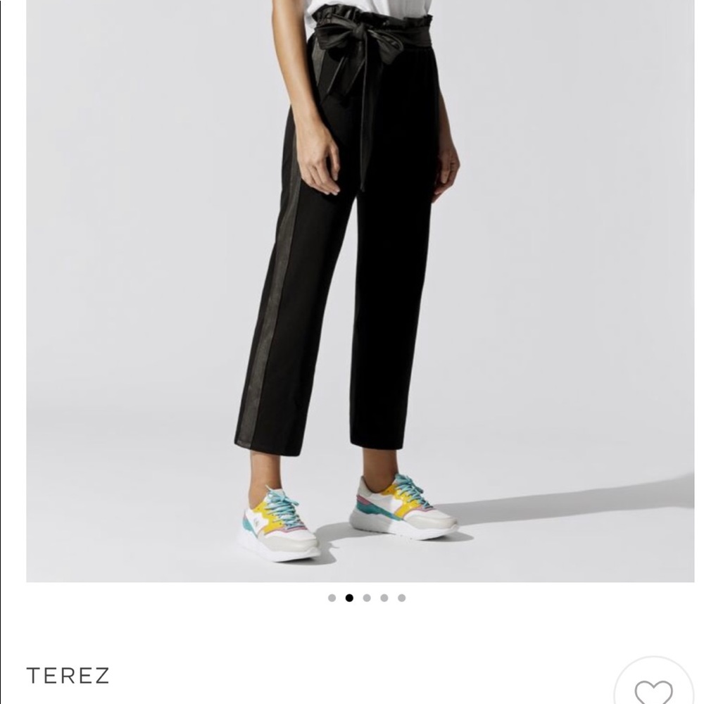 Terez paper bag side striped pants
